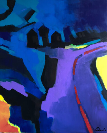 Peinture intitulée "Nocturne" par Violaine Quesnel, Œuvre d'art originale, Acrylique Monté sur Châssis en bois