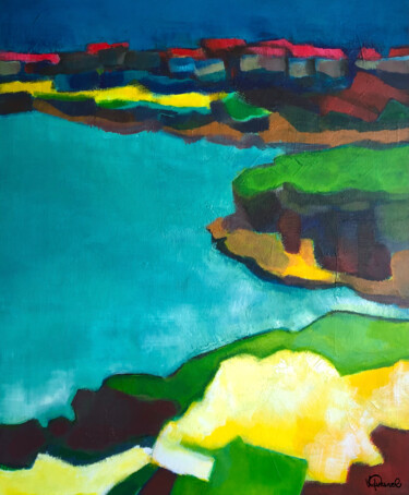 Pintura titulada "Horizon" por Violaine Quesnel, Obra de arte original, Acrílico Montado en Bastidor de camilla de madera