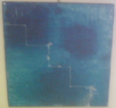 Peinture intitulée "escalier bleu" par Nadia Viola Berra, Œuvre d'art originale