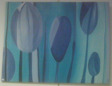 Peinture intitulée "tulipes bleues" par Nadia Viola Berra, Œuvre d'art originale