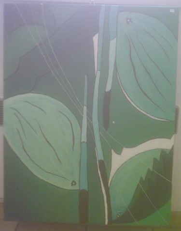 Peinture intitulée "poissons verts" par Nadia Viola Berra, Œuvre d'art originale