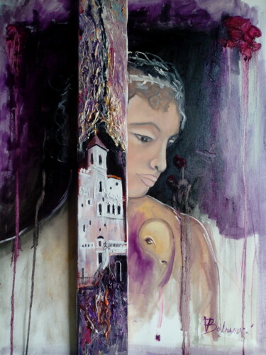 Painting titled "ÂME" by Violeta Bolmanovic, Original Artwork, Oil