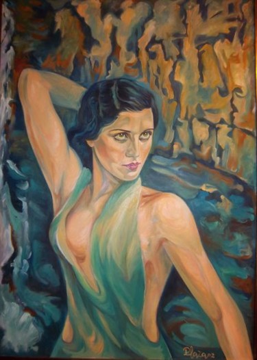 Pittura intitolato "LA ONDINA. ( Agua )" da Carmen Plaza, Opera d'arte originale