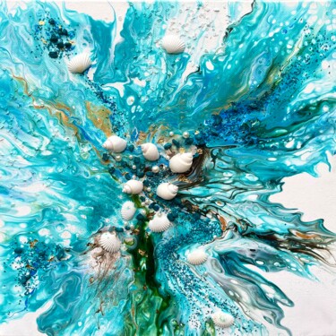 Картина под названием "The Lagoon II" - Violeta Kom, Подлинное произведение искусства, Акрил