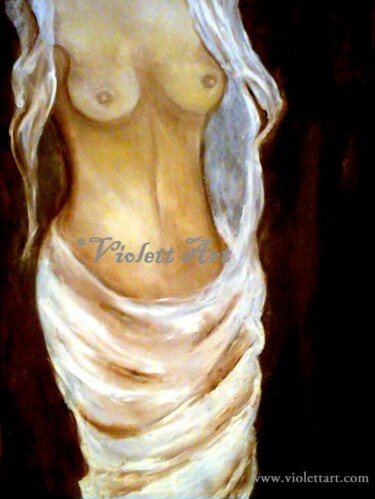 Malerei mit dem Titel "AFRODITY" von Violett Art, Original-Kunstwerk, Öl
