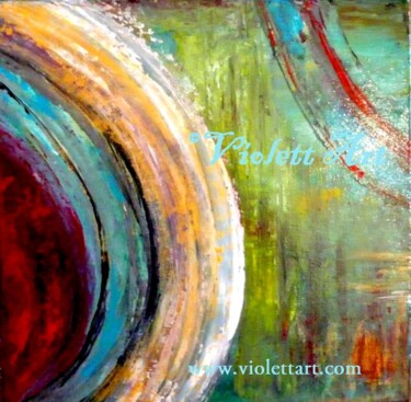 Malerei mit dem Titel "GREEN GATE-details2" von Violett Art, Original-Kunstwerk, Öl
