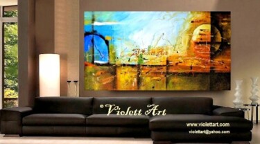 Painting titled "TWO WORLDS by viole…" by Violett Art, Original Artwork, Oil