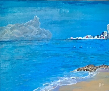 Painting titled "A la mer" by Violetta André, Original Artwork, Acrylic