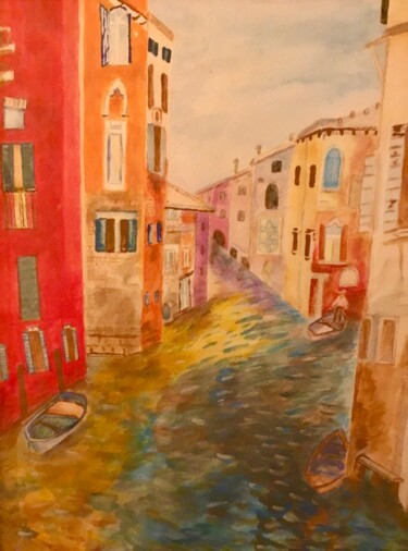 Painting titled "À Venice" by Violetta André, Original Artwork, Watercolor