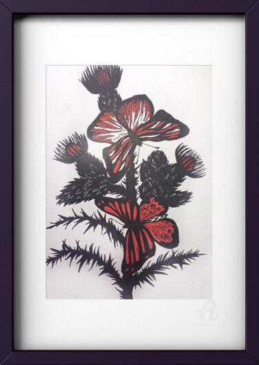 Dessin intitulée "SPRING BUTTERFLIES…" par Violetta Golden, Œuvre d'art originale, Marqueur