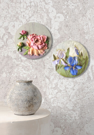绘画 标题为“"Flowers from garde…” 由Violetta Golden, 原创艺术品, 油 安装在木板上