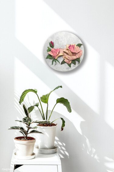 绘画 标题为“Garden Rose - flowe…” 由Violetta Golden, 原创艺术品, 油 安装在木板上