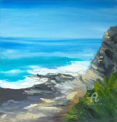 Pintura titulada "Oregon coast - Seas…" por Violetta Golden, Obra de arte original, Oleo Montado en Bastidor de camilla de m…