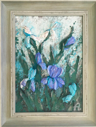 Painting titled "Floral soul (Part 1)" by Violetta Golden, Original Artwork, Oil Mounted on Wood Panel