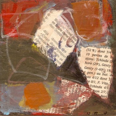Tekening getiteld "Abstrait (5)" door Violette Barth Spiecker, Origineel Kunstwerk, Acryl Gemonteerd op Karton