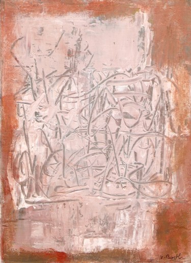 Drawing titled "Abstrait (35)" by Violette Barth Spiecker, Original Artwork, Acrylic Mounted on Cardboard