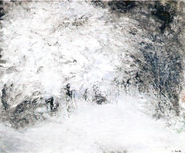 Painting titled "Foret au clair de l…" by Violette Barth Spiecker, Original Artwork, Oil