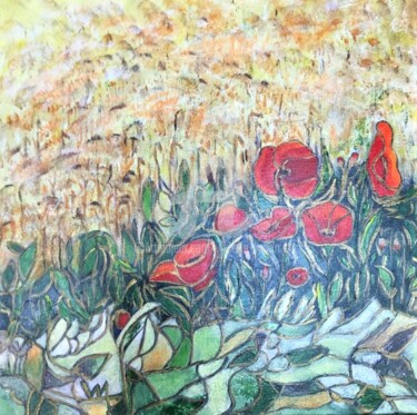 Painting titled ""Coquelicots"" by Viva, Original Artwork, Acrylic