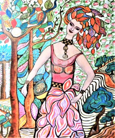 Malerei mit dem Titel ""Mélusine"" von Viva, Original-Kunstwerk, Acryl