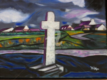 Malerei mit dem Titel ""croix-de-la-chapel…" von Viva, Original-Kunstwerk, Öl