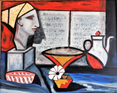 Painting titled "l-egyptien" by Viva, Original Artwork, Oil