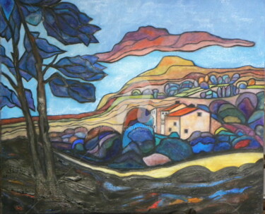 Malerei mit dem Titel ""le-sud"" von Viva, Original-Kunstwerk, Öl