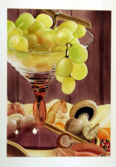 Painting titled "Raisins" by Bernadette Renneson, Original Artwork