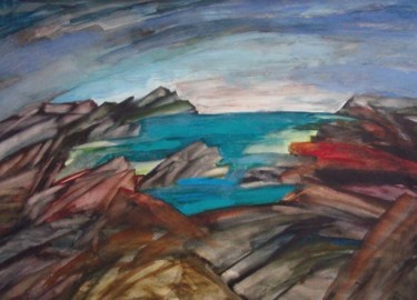 Painting titled "Lake side" by Viorela, Original Artwork