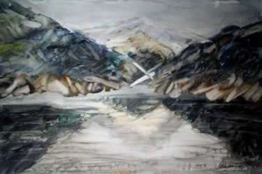 Painting titled "Mountain lake" by Viorela, Original Artwork
