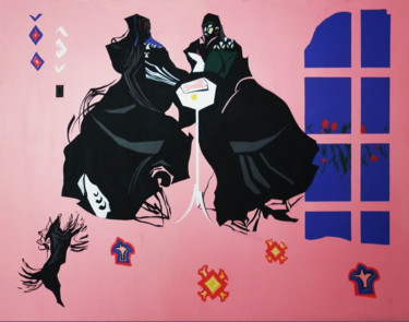Pintura titulada "the hare for dinner" por Aleksey Karpik, Obra de arte original, Acrílico Montado en Bastidor de camilla de…