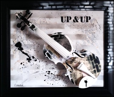 Collages titled "Up and up" by Virginie Dahuron, Original Artwork, Sculpture