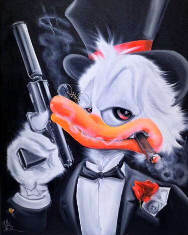 Peinture intitulée "Scrooge McDuck GODF…" par Viqa Badion, Œuvre d'art originale, Huile