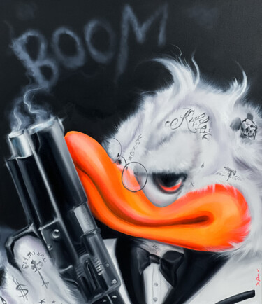 Schilderij getiteld "Scrooge MckDuck Maf…" door Viqa Badion, Origineel Kunstwerk, Acryl