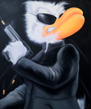 Рисунок под названием "Donald Duck Matrix" - Viqa Badion, Подлинное произведение искусства, Масло