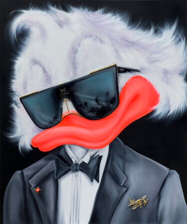 Painting titled "Mister Scrooge McDu…" by Viqa Badion, Original Artwork, Oil