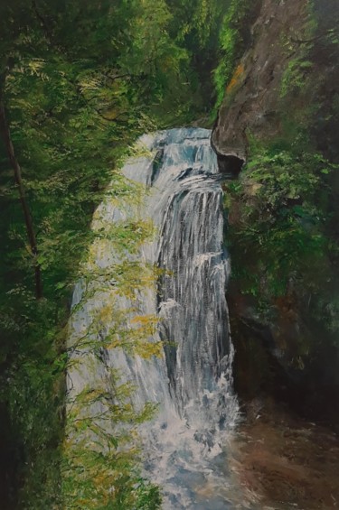 Peinture intitulée "cascada en Ordesa" par Virberri, Œuvre d'art originale, Acrylique