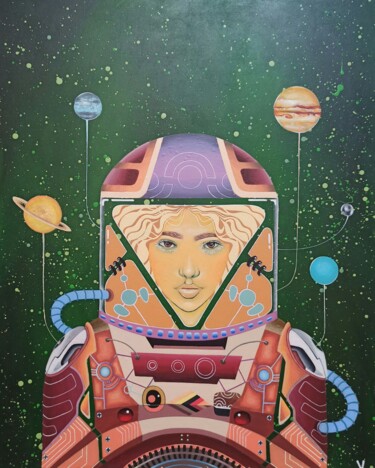 Pintura titulada "Cosmonaut#1" por Vira Chernetska, Obra de arte original, Acrílico