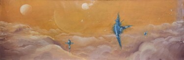 「Flying ships#7」というタイトルの絵画 Vira Chernetskaによって, オリジナルのアートワーク, オイル