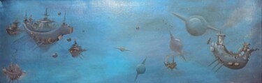 Картина под названием "Flying ships#9 Pain…" - Vira Chernetska, Подлинное произведение искусства, Масло