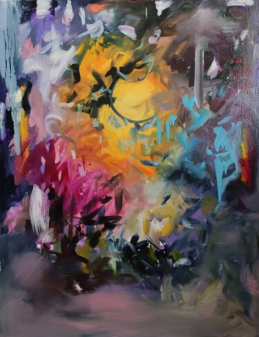 Painting titled "Abstract" by Vira Chernetska, Original Artwork, Oil