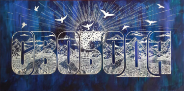 Картина под названием "FREEDOM" - Virael, Подлинное произведение искусства, Акрил Установлен на Деревянная рама для носилок