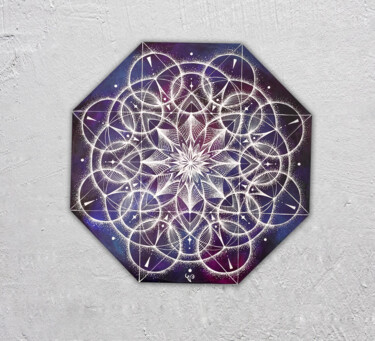 "Octagon Mandala “Co…" başlıklı Tablo Virael tarafından, Orijinal sanat, Akrilik Ahşap Sedye çerçevesi üzerine monte edilmiş
