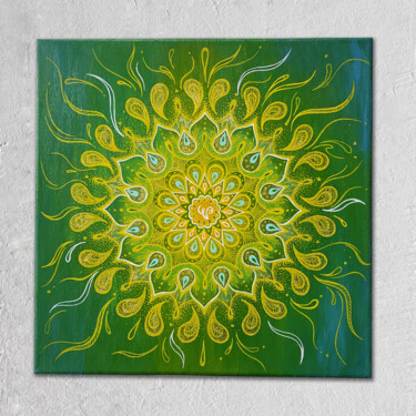 Peinture intitulée "“Health” Mandala In…" par Virael, Œuvre d'art originale, Acrylique Monté sur Châssis en bois