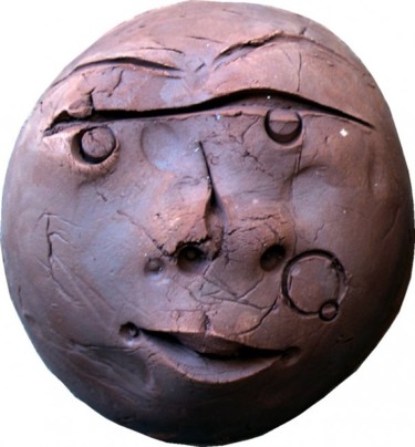 Sculpture titled "mask074" by Virendra Patel, Original Artwork, Terra cotta