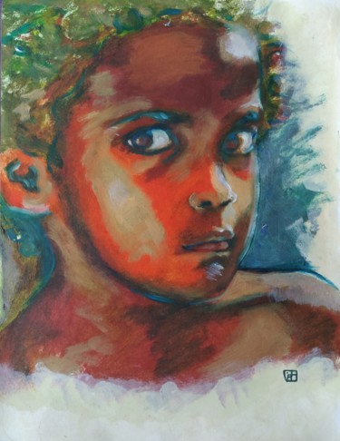 Painting titled "Lydie" by Virginie De Barbeyrac, Original Artwork, Oil