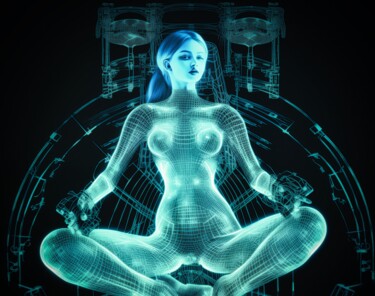 Digital Arts titled "Holographic Enlight…" by Virgil Quinn, Original Artwork, AI generated image