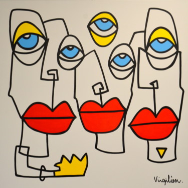 Painting titled "les 3 ini" by Virgilien, Original Artwork, Acrylic