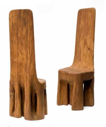 Sculpture titled "Chair" by Virgilijus Vaiciunas, Original Artwork, Wood