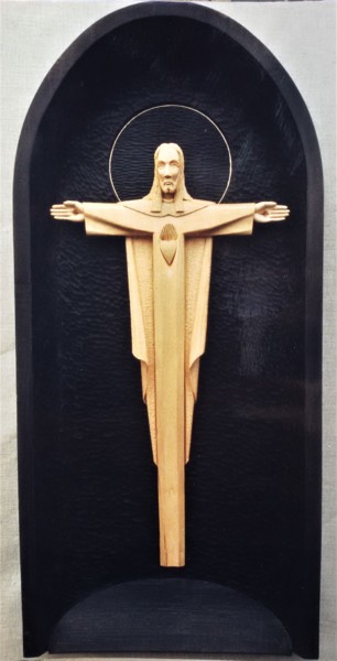Escultura intitulada "Resurrection 2" por Virgilijus Vaiciunas, Obras de arte originais, Madeira