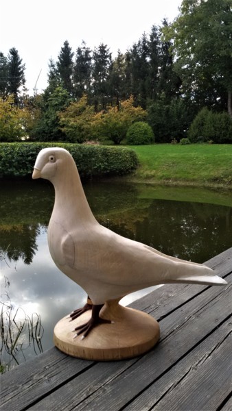 雕塑 标题为“Pigeon” 由Virgilijus Vaiciunas, 原创艺术品, 木